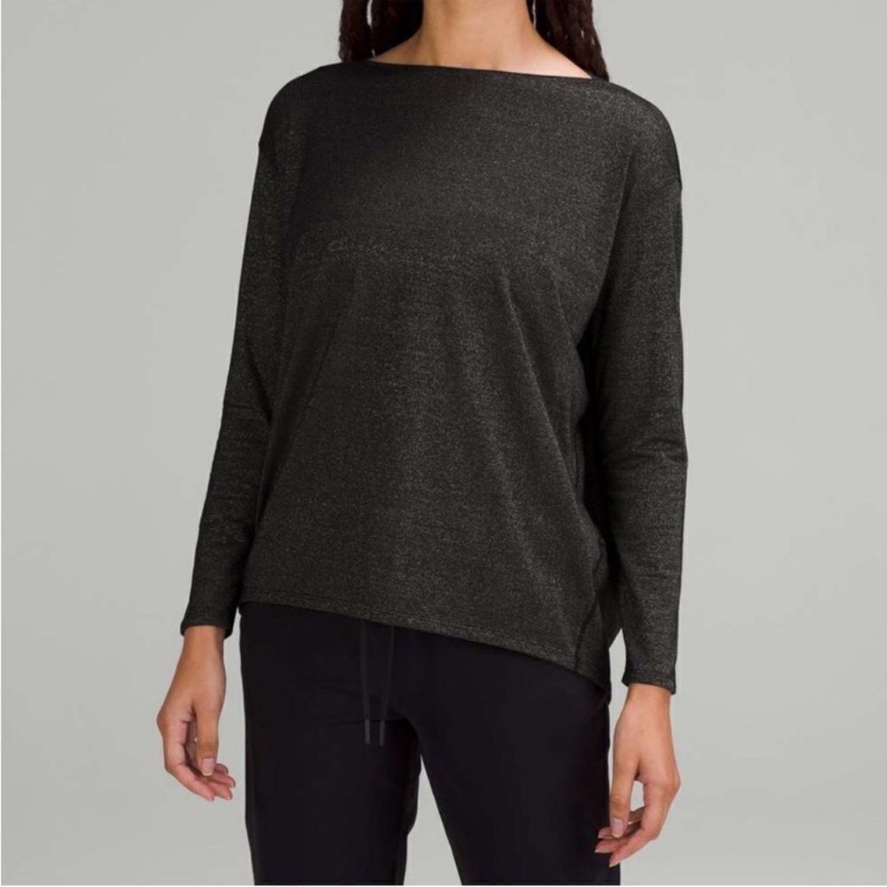 Lululemon Special Edition Back In Action Long Sleeve Shirt Black Spark Metallic